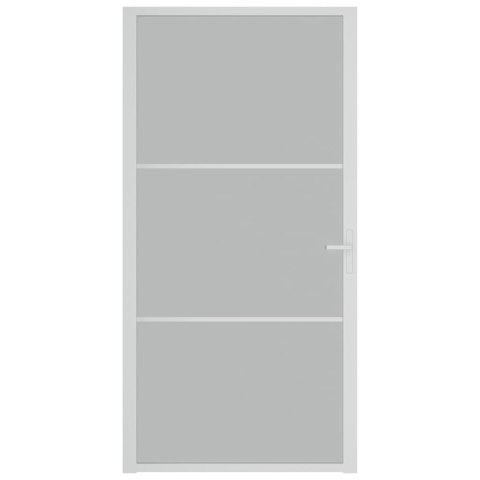 Drzwi wewnętrzne, 102,5x201,5 cm, białe, szkło mat i aluminium