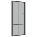 Drzwi wewnętrzne, 93x201,5 cm, czarne, matowe szkło i aluminium