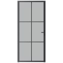 Drzwi wewnętrzne, 93x201,5 cm, czarne, matowe szkło i aluminium