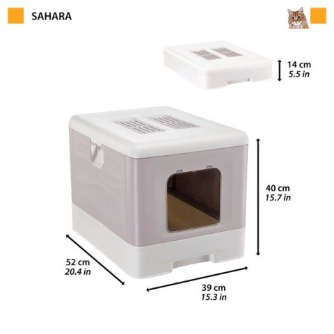 FERPLAST SAHARA TOILET GREY PINK kuweta dla kota