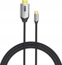 Kabel USB-C do HDMI Vention 4K@60Hz w oplocie 2m szary