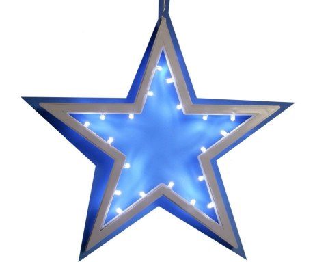 Świąteczna wisząca gwiazdka - 25,5 cm, 20 LED, zimna biel
