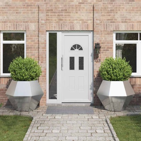 Donica 2 pcs Srebrny 100 x 100 x 80 cm Stal nierdzewna