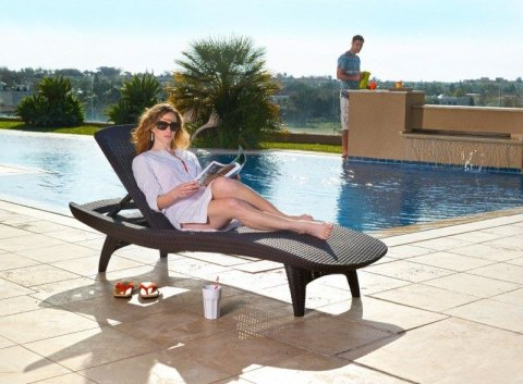 Leżak poliratanowy PACIFIC brązowy