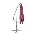 Parasol ogrodowy prostokątny na wysięgniku bordowy 270 x 270 cm
