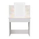 Toaletka Zoey z lustrem LED i 6 półkami, biała, 80x40x140 cm