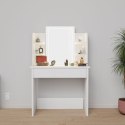 Toaletka Zoey z lustrem LED i 6 półkami, biała, 80x40x140 cm