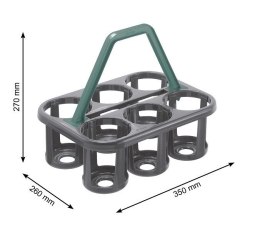 Transporter na butelkę, 35 x 26 x 27 cm, plastikowy, antracy