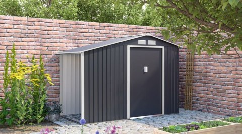 Domek ogrodowy LUKE A, 195 x 278 x 127 cm, szary