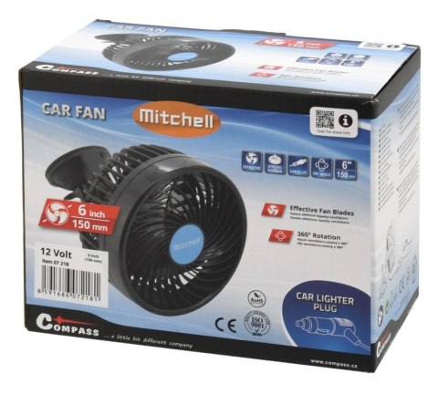 MITCHELL Wentylator z przyssawką - 12V