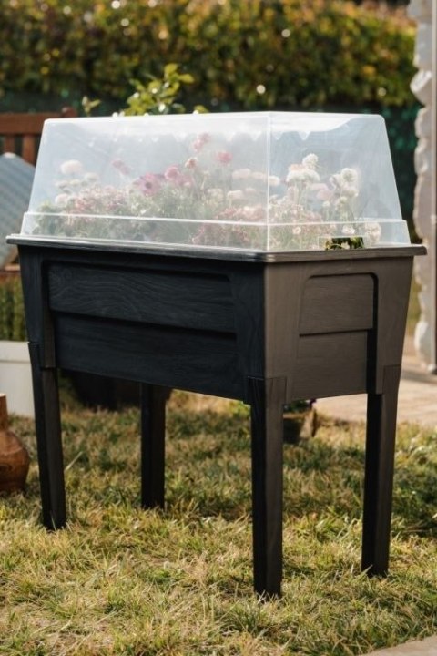 Podwyższona donica plastikowa NIAGARA, grafitowa