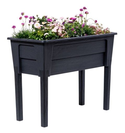 Podwyższona donica plastikowa NIAGARA, grafitowa