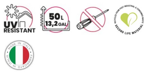 Podwyższona donica plastikowa NIAGARA, grafitowa