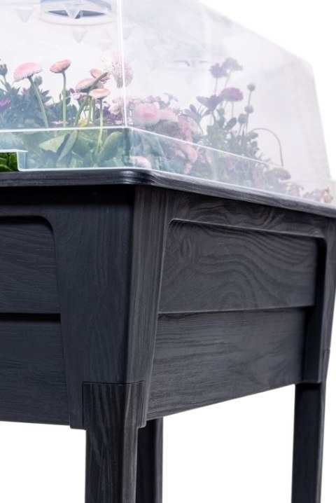 Podwyższona donica plastikowa NIAGARA, grafitowa