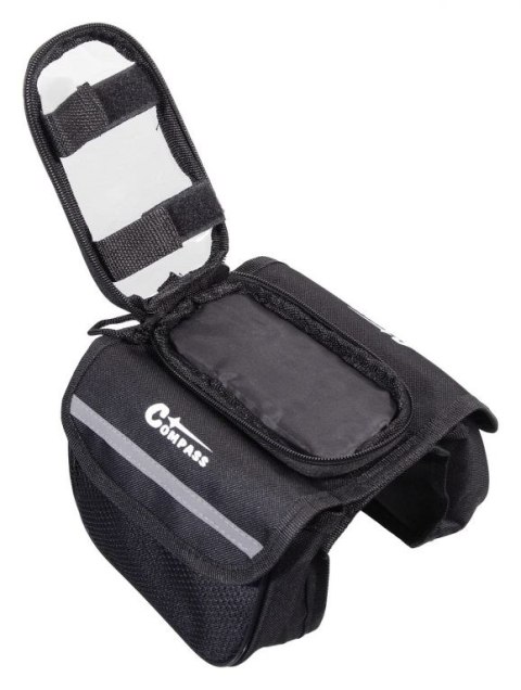 Torba rowerowa na ramę, dwustronna + kieszeń na telefon