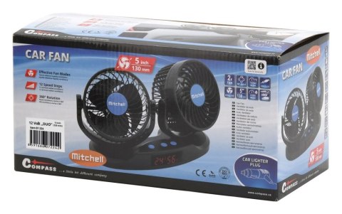 Wentylator na deskę rozdzielczą MITCHELL DUO z termometrem -