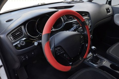 Pokrowiec na kierownicę COLOUR LINE - czerwony / czarny