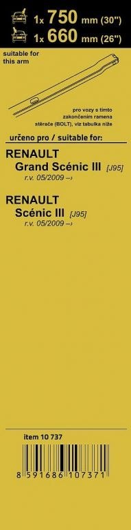 Wycieraczki Flat set (bolt) - 750 + 660 mm