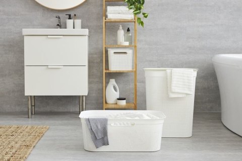 Kosz na czyste pranie BRISEN 41 L, plastik, biały
