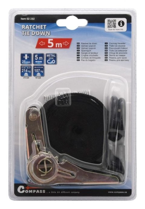 Pasek z grzechotką i haczyki - 5 m