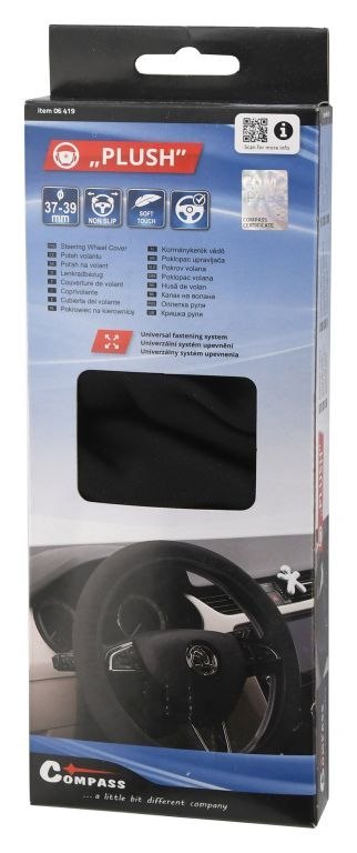 Pokrowiec na kierownicę PLUSH - czarny