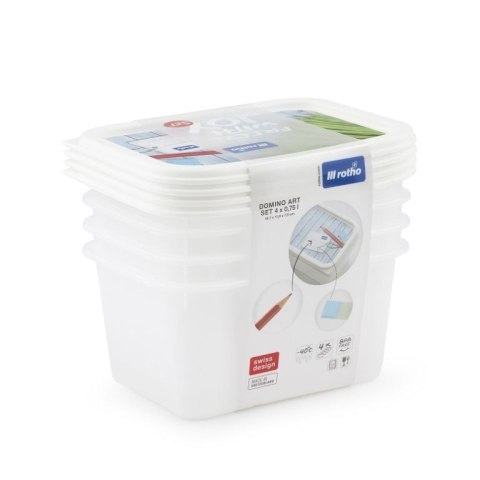 Rotho Zestaw pojemników do zamrażarki, 4 x 750 ml