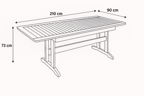Rozkładany stół drewniany sosnowy 160-210 × 90 cm, lakier