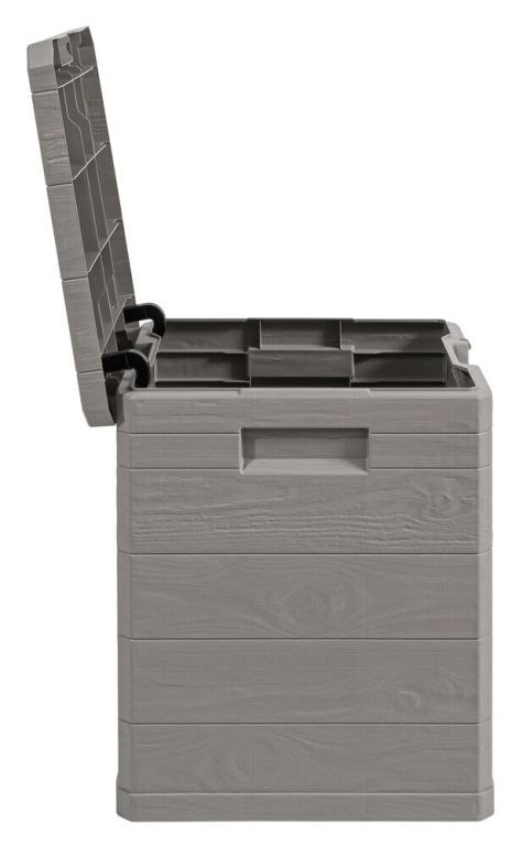 WOODYS Plastikowa skrzynia do ogrodu 90l jasno szara