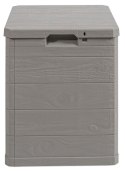 WOODYS Plastikowa skrzynia do ogrodu 90l jasno szara