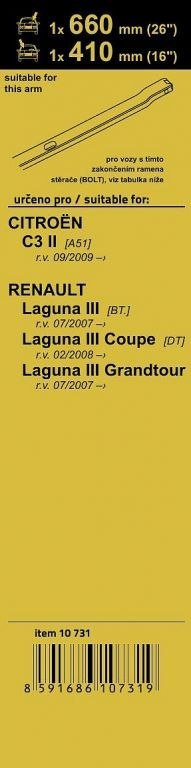 Wycieraczki Flat set (bolt) - 660 + 410 mm