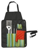 Zestaw narzędzi do grillowania - 7 szt. + Fartuch