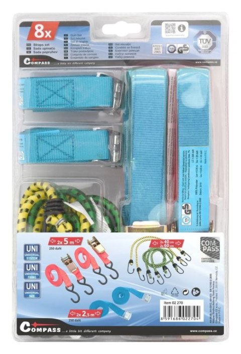 Compass Zestaw zaciskowy, 8 sztuk, TÜV/GS