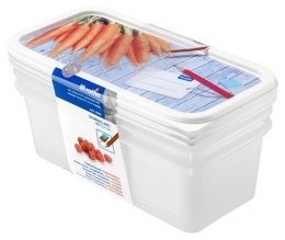 DOMINO Zestaw pojemników do zamrażarki 3 x 1,2 l