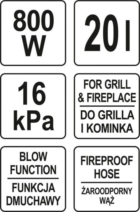 Elektryczny odkurzacz do popiołu 20 L 800W