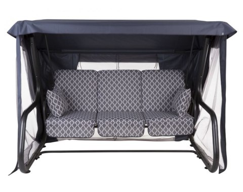 Huśtawka ogrodowa metalowa, 4-osobowa, rozkładana