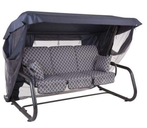 Huśtawka ogrodowa metalowa, 4-osobowa, rozkładana