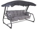 Huśtawka ogrodowa metalowa, rozkładana, dla 4 osób, 209 cm