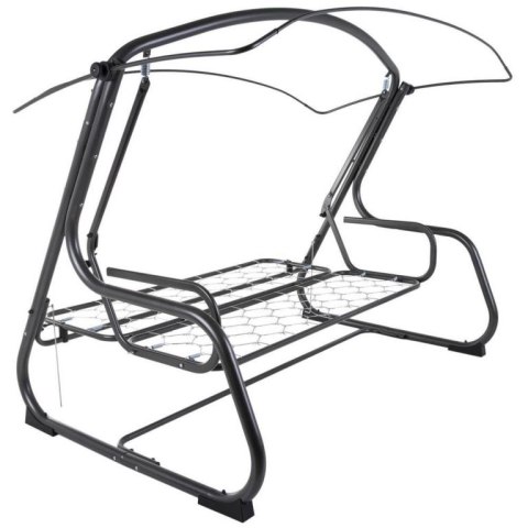 Huśtawka ogrodowa metalowa, rozkładana, dla 4 osób, 209 cm