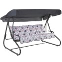 Huśtawka ogrodowa rozkładana do leżanki, 3-osob, 220×157cm