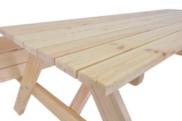 PIKNIK Drewniany zestaw ogrodowy, 180 cm, naturalny