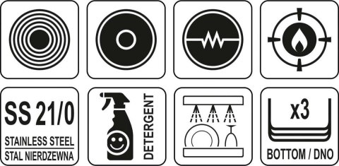 Patelnia 20 x 4 cm, 1,3 l, stal nierdzewna