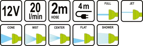 Przenośny prysznic 12V, 20l/min