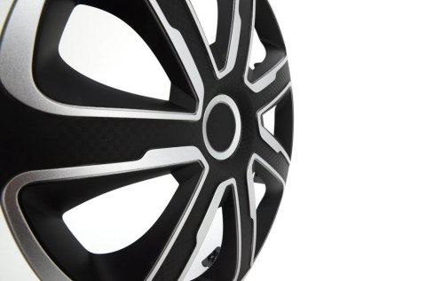 Zestaw kołpaków Livorno Carbon 14" - czarny / srebrny