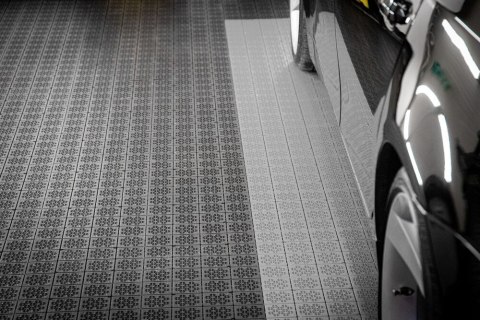 ATENA Płytki podłogowe, plastikowe 11 szt. szare