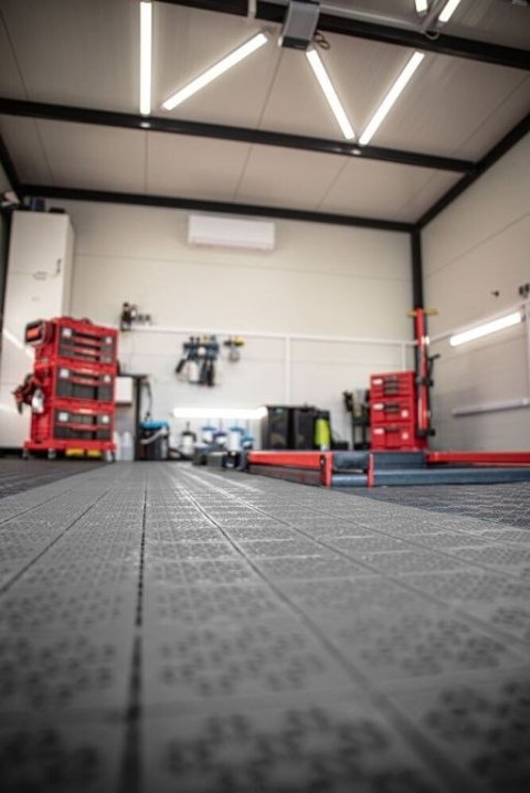 ATENA Płytki podłogowe, plastikowe 11 szt. szare