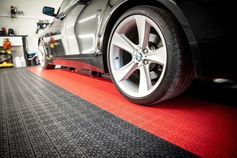 ATENA płytki podłogowe, plastikowe 11 szt., czerwone