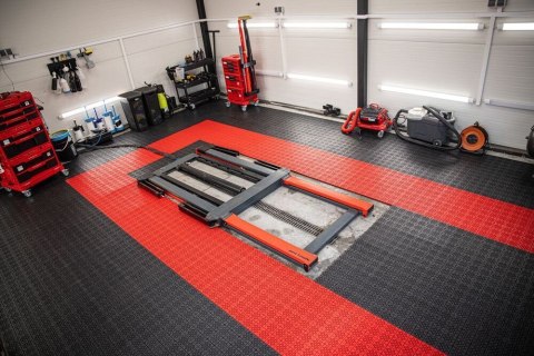 ATENA płytki podłogowe, plastikowe 11 szt., czerwone