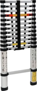Drabina teleskopowa 13 stopni 3,8 m, nośność 150 kg