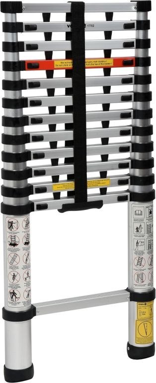 Drabina teleskopowa 13 stopni 3,8 m, nośność 150 kg