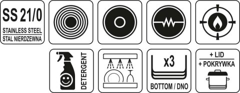 Garnek z pokrywką 20 x 10,5 cm, 3,3 l, stal nierdzewna